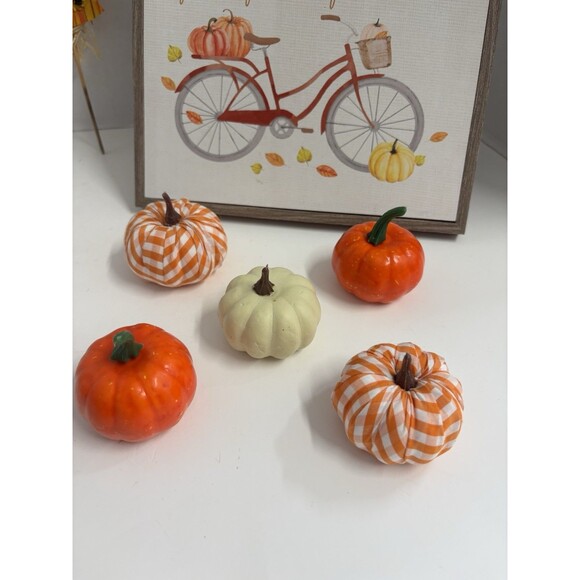 7 Piece Fall Custom Bundle Sign Pumpkins Scarecrow - Picture 2 of 8